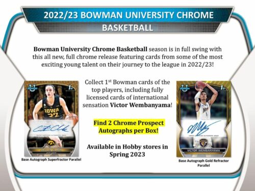 2022/23 BOWMAN UNIVERSITY CHROME BASKETBALL HOBBY 12-BOX CASE – Image 3